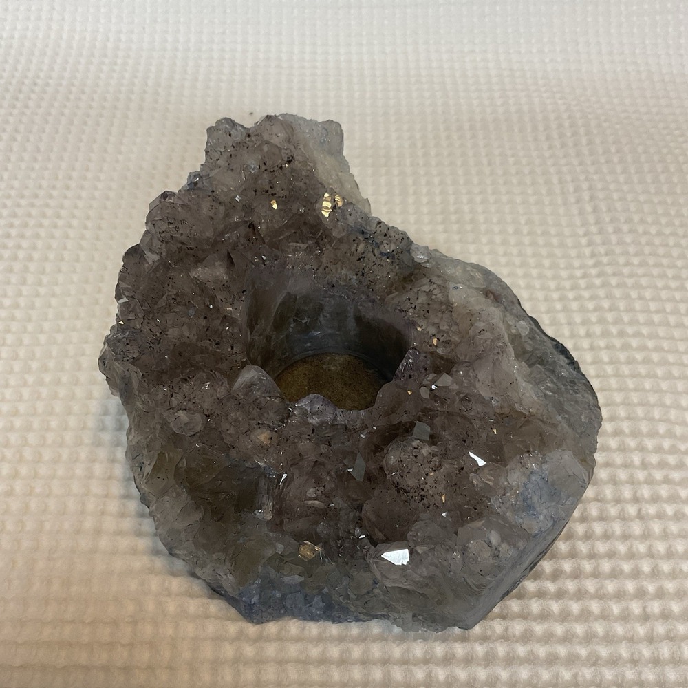 Amethyst Tea Light Holder. Cluster. Crystal Healing. Therapy. Meditation 2,12lb